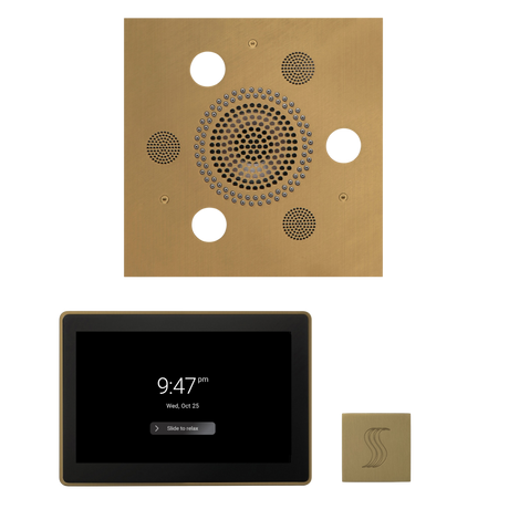 ThermaSol WSTP15S Wellness Steam Package - Serenity Advanced Square Rainhead + ThermaTouch2 15" Control + SteamVection Square Steam Head