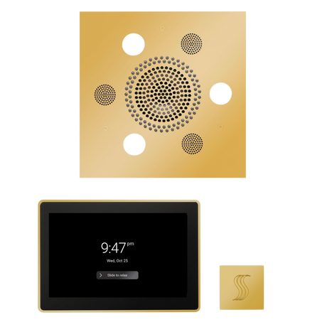 ThermaSol WSTP15S Wellness Steam Package - Serenity Advanced Square Rainhead + ThermaTouch2 15" Control + SteamVection Square Steam Head