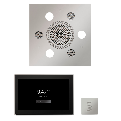 ThermaSol WSTP15S Wellness Steam Package - Serenity Advanced Square Rainhead + ThermaTouch2 15" Control + SteamVection Square Steam Head