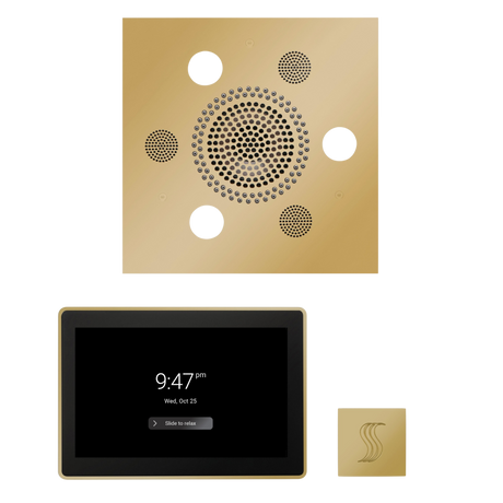 ThermaSol WSTP15S Wellness Steam Package - Serenity Advanced Square Rainhead + ThermaTouch2 15" Control + SteamVection Square Steam Head