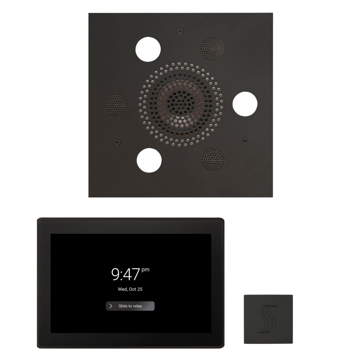 ThermaSol WSTP15S Wellness Steam Package - Serenity Advanced Square Rainhead + ThermaTouch2 15" Control + SteamVection Square Steam Head