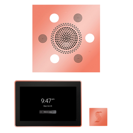ThermaSol WSTP15S Wellness Steam Package - Serenity Advanced Square Rainhead + ThermaTouch2 15" Control + SteamVection Square Steam Head