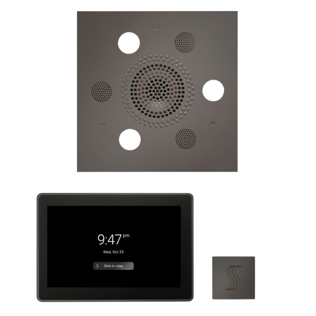 ThermaSol WSTP15S Wellness Steam Package - Serenity Advanced Square Rainhead + ThermaTouch2 15" Control + SteamVection Square Steam Head