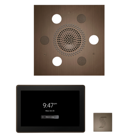 ThermaSol WSTP15S Wellness Steam Package - Serenity Advanced Square Rainhead + ThermaTouch2 15" Control + SteamVection Square Steam Head