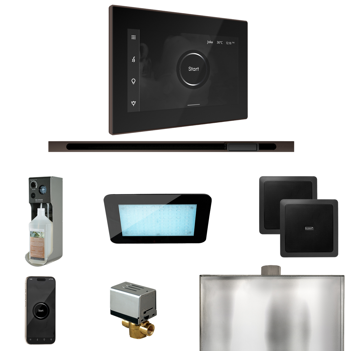Mr. Steam XDream Steam Shower Control Package with iSteamX Control and Linear Steamhead
