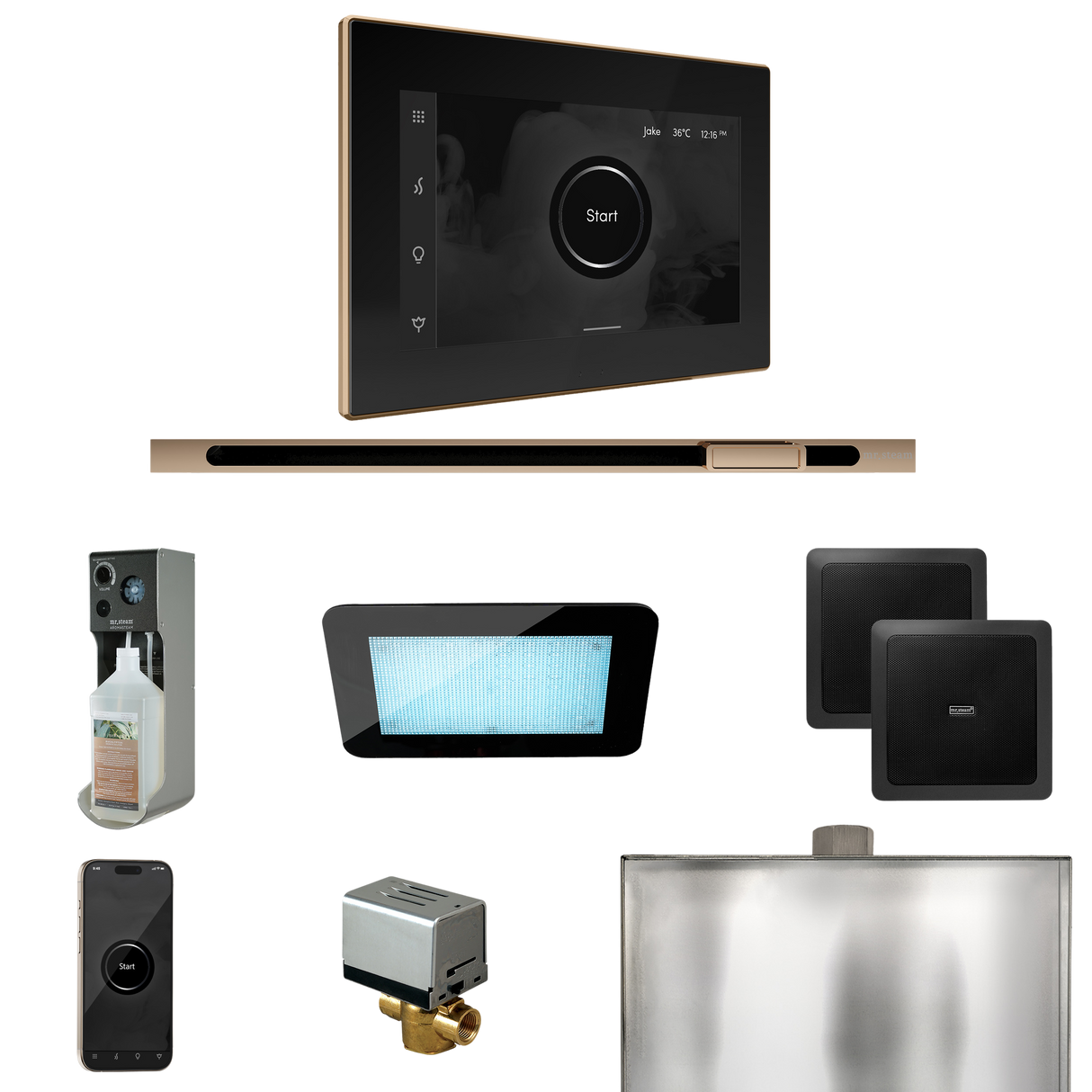 Mr. Steam XDream Steam Shower Control Package with iSteamX Control and Linear Steamhead