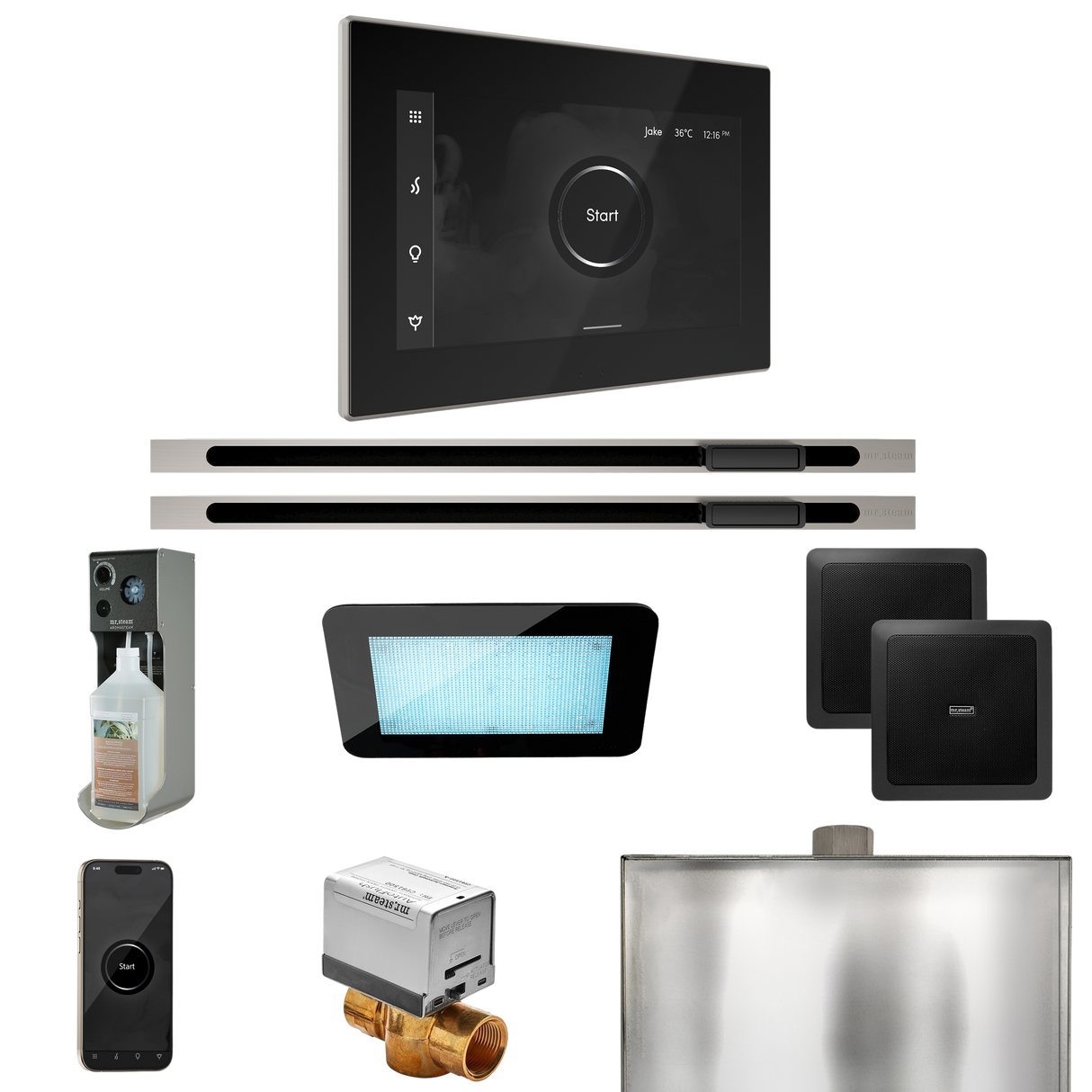 Mr. Steam XDream Max Steam Shower Control Package with iSteamX Control and Linear Steamhead