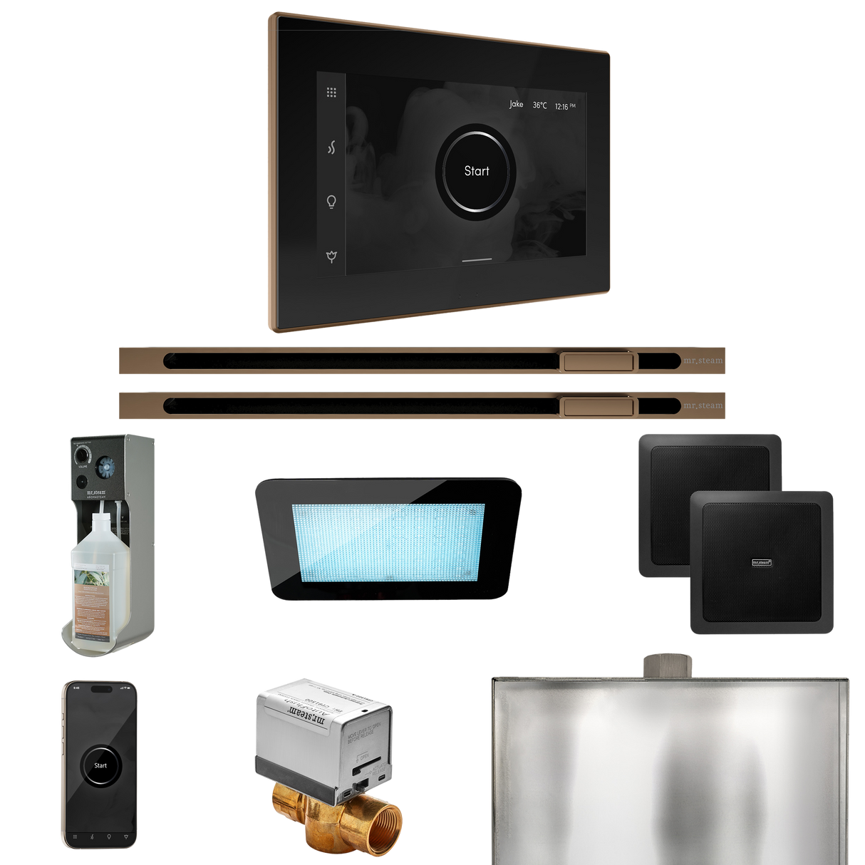 Mr. Steam XDream Max Steam Shower Control Package with iSteamX Control and Linear Steamhead