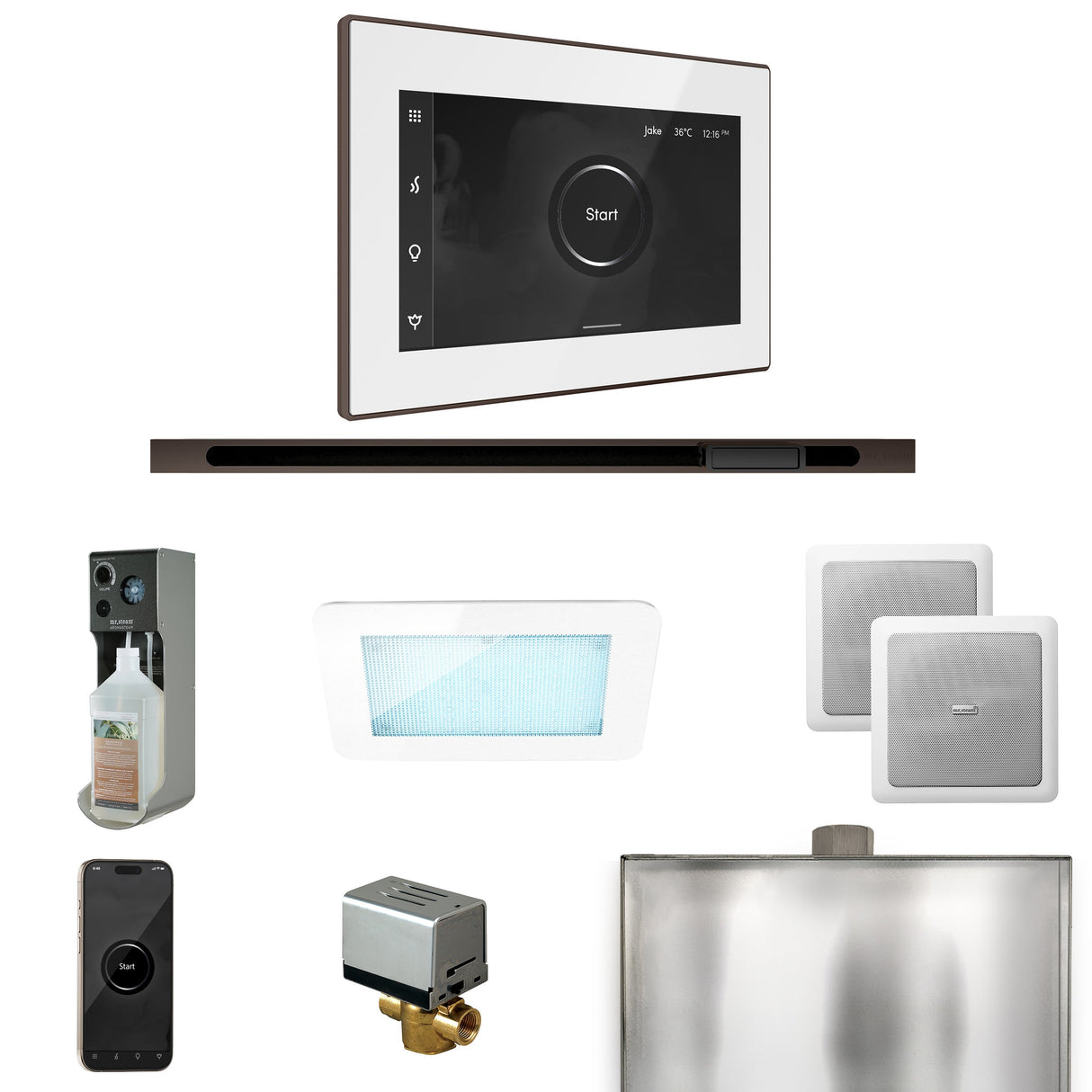 Mr. Steam XDream Steam Shower Control Package with iSteamX Control and Linear Steamhead