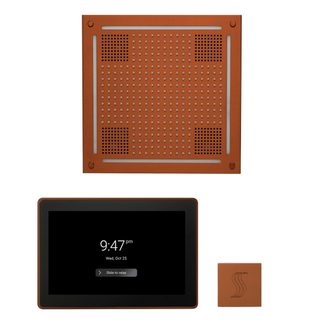 ThermaSol WHSTP15S Wellness Steam Package - HydroVive 18 Rainhead + ThermaTouch2 15" Control + SteamVection Square Steam Head