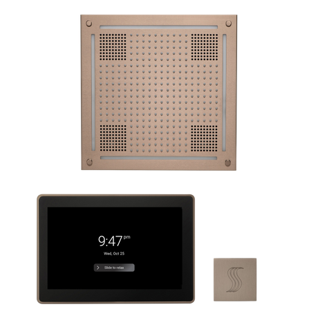 ThermaSol WHSTP15S Wellness Steam Package - HydroVive 18 Rainhead + ThermaTouch2 15" Control + SteamVection Square Steam Head