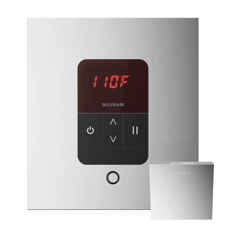 Mr. Steam iTempo Steam Shower Control and Aroma Designer SteamHead in Square Polished Chrome