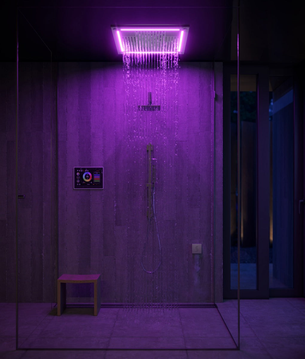 ThermaSol TWPH10US Total Wellness Package - HydroVive 18 Rainhead + ThermaTouch2 10" Control + Digital Shower Valve + SteamVection Square Steam Head