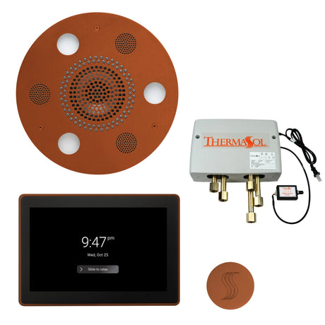 ThermaSol TWP15UR Total Wellness Package - Serenity Advanced Round Rainhead + ThermaTouch2 15" Control + Digital Shower Valve + SteamVection Round Steam Head