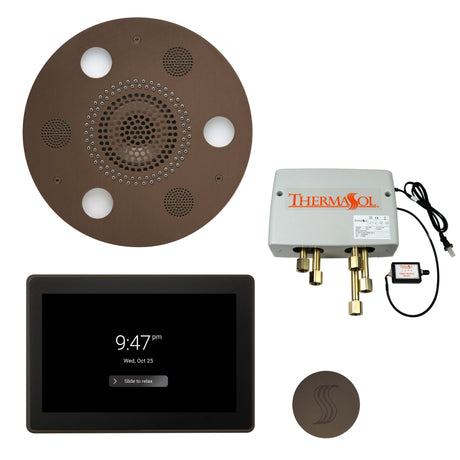 ThermaSol TWP15UR Total Wellness Package - Serenity Advanced Round Rainhead + ThermaTouch2 15" Control + Digital Shower Valve + SteamVection Round Steam Head