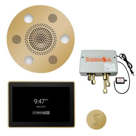 ThermaSol TWP15UR Total Wellness Package - Serenity Advanced Round Rainhead + ThermaTouch2 15" Control + Digital Shower Valve + SteamVection Round Steam Head