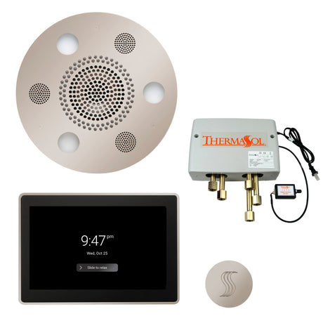 ThermaSol TWP15UR Total Wellness Package - Serenity Advanced Round Rainhead + ThermaTouch2 15" Control + Digital Shower Valve + SteamVection Round Steam Head