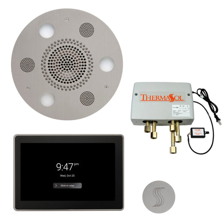 ThermaSol TWP15UR Total Wellness Package - Serenity Advanced Round Rainhead + ThermaTouch2 15" Control + Digital Shower Valve + SteamVection Round Steam Head