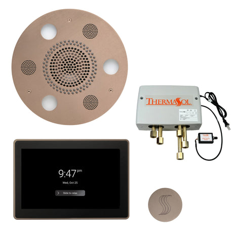 ThermaSol TWP15UR Total Wellness Package - Serenity Advanced Round Rainhead + ThermaTouch2 15" Control + Digital Shower Valve + SteamVection Round Steam Head