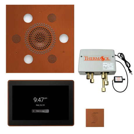 ThermaSol TWP15US Total Wellness Package - Serenity Advanced Square Rainhead + ThermaTouch2 15" Control + Digital Shower Valve + SteamVection Square Steam Head