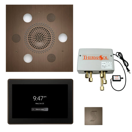 ThermaSol TWP15US Total Wellness Package - Serenity Advanced Square Rainhead + ThermaTouch2 15" Control + Digital Shower Valve + SteamVection Square Steam Head