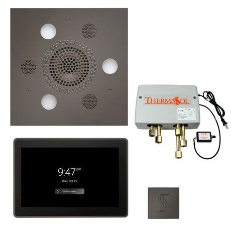 ThermaSol TWP15US Total Wellness Package - Serenity Advanced Square Rainhead + ThermaTouch2 15" Control + Digital Shower Valve + SteamVection Square Steam Head