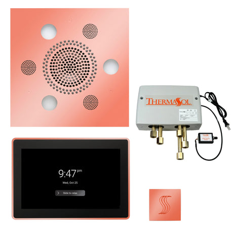 ThermaSol TWP15US Total Wellness Package - Serenity Advanced Square Rainhead + ThermaTouch2 15" Control + Digital Shower Valve + SteamVection Square Steam Head
