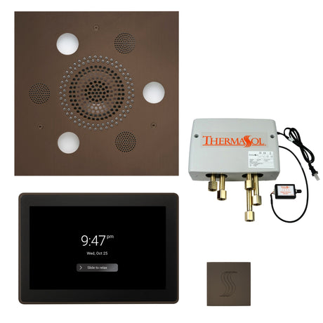 ThermaSol TWP15US Total Wellness Package - Serenity Advanced Square Rainhead + ThermaTouch2 15" Control + Digital Shower Valve + SteamVection Square Steam Head