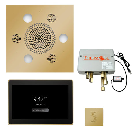 ThermaSol TWP15US Total Wellness Package - Serenity Advanced Square Rainhead + ThermaTouch2 15" Control + Digital Shower Valve + SteamVection Square Steam Head
