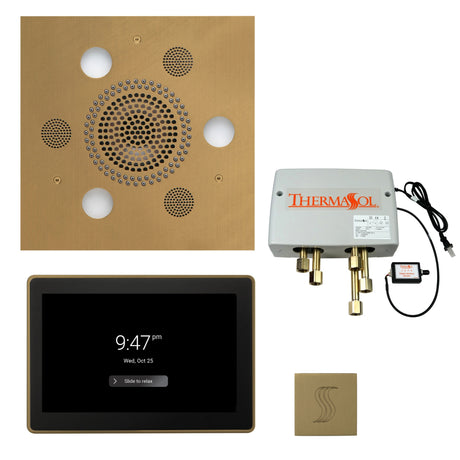 ThermaSol TWP15US Total Wellness Package - Serenity Advanced Square Rainhead + ThermaTouch2 15" Control + Digital Shower Valve + SteamVection Square Steam Head