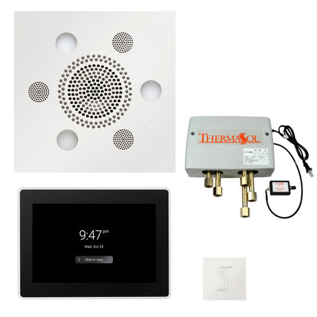 ThermaSol TWP15US Total Wellness Package - Serenity Advanced Square Rainhead + ThermaTouch2 15" Control + Digital Shower Valve + SteamVection Square Steam Head
