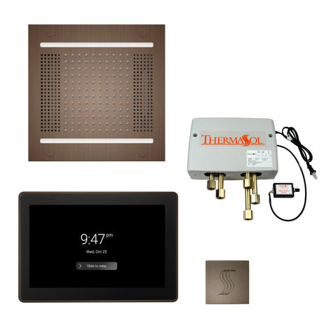 ThermaSol TWPH1415US Total Wellness Package - HydroVive 14 Rainhead + ThermaTouch2 15" Control + Digital Shower Valve + SteamVection Square Steam Head