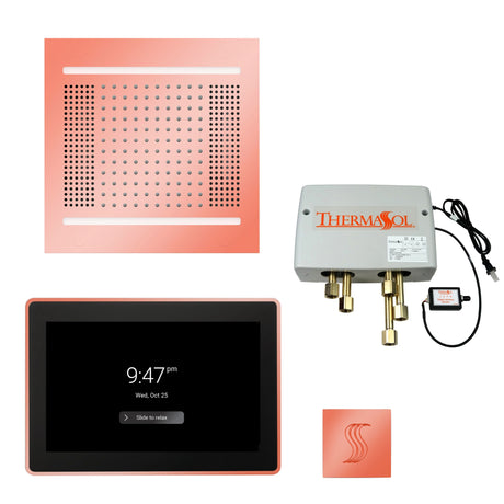 ThermaSol TWPH1415US Total Wellness Package - HydroVive 14 Rainhead + ThermaTouch2 15" Control + Digital Shower Valve + SteamVection Square Steam Head