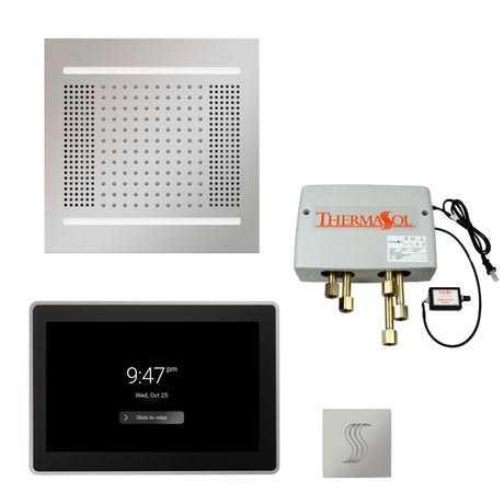 ThermaSol TWPH1415US Total Wellness Package - HydroVive 14 Rainhead + ThermaTouch2 15" Control + Digital Shower Valve + SteamVection Square Steam Head