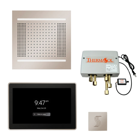 ThermaSol TWPH1415US Total Wellness Package - HydroVive 14 Rainhead + ThermaTouch2 15" Control + Digital Shower Valve + SteamVection Square Steam Head