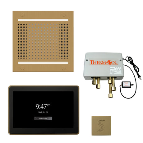 ThermaSol TWPH1415US Total Wellness Package - HydroVive 14 Rainhead + ThermaTouch2 15" Control + Digital Shower Valve + SteamVection Square Steam Head