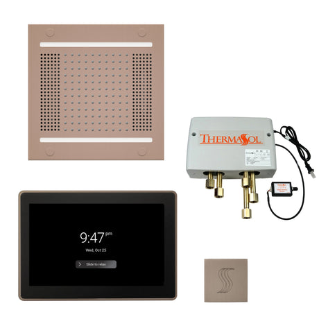 ThermaSol TWPH1415US Total Wellness Package - HydroVive 14 Rainhead + ThermaTouch2 15" Control + Digital Shower Valve + SteamVection Square Steam Head