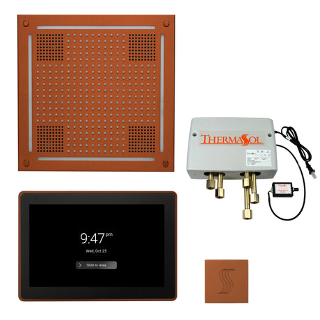 ThermaSol TWPH15US Total Wellness Package - HydroVive 18 Rainhead + ThermaTouch2 15" Control + Digital Shower Valve + SteamVection Square Steam Head