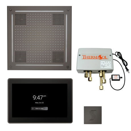 ThermaSol TWPH15US Total Wellness Package - HydroVive 18 Rainhead + ThermaTouch2 15" Control + Digital Shower Valve + SteamVection Square Steam Head