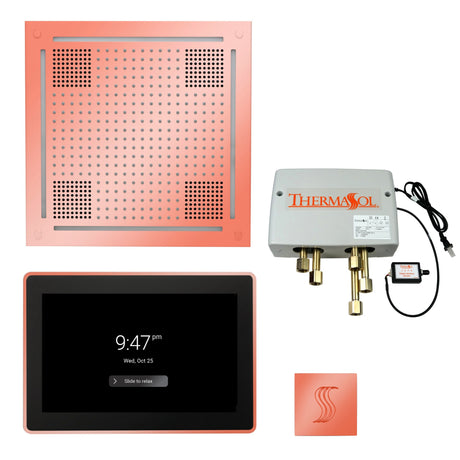ThermaSol TWPH15US Total Wellness Package - HydroVive 18 Rainhead + ThermaTouch2 15" Control + Digital Shower Valve + SteamVection Square Steam Head