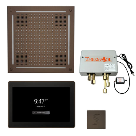 ThermaSol TWPH15US Total Wellness Package - HydroVive 18 Rainhead + ThermaTouch2 15" Control + Digital Shower Valve + SteamVection Square Steam Head
