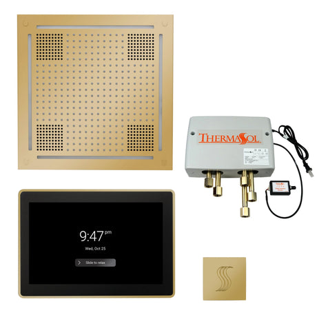 ThermaSol TWPH15US Total Wellness Package - HydroVive 18 Rainhead + ThermaTouch2 15" Control + Digital Shower Valve + SteamVection Square Steam Head