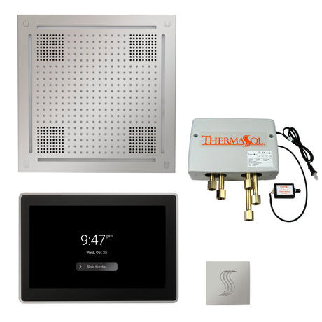 ThermaSol TWPH15US Total Wellness Package - HydroVive 18 Rainhead + ThermaTouch2 15" Control + Digital Shower Valve + SteamVection Square Steam Head