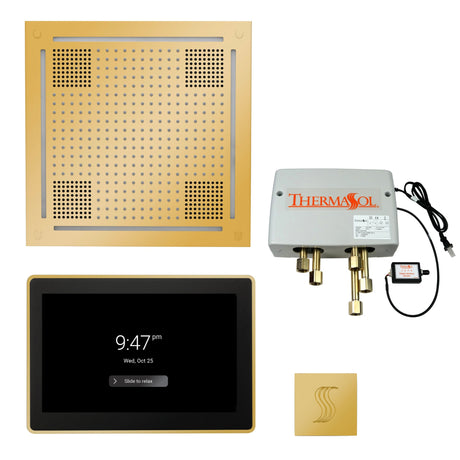 ThermaSol TWPH15US Total Wellness Package - HydroVive 18 Rainhead + ThermaTouch2 15" Control + Digital Shower Valve + SteamVection Square Steam Head