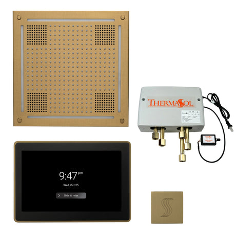ThermaSol TWPH15US Total Wellness Package - HydroVive 18 Rainhead + ThermaTouch2 15" Control + Digital Shower Valve + SteamVection Square Steam Head