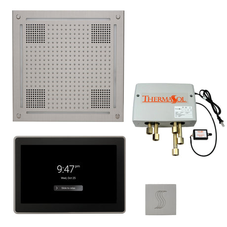 ThermaSol TWPH15US Total Wellness Package - HydroVive 18 Rainhead + ThermaTouch2 15" Control + Digital Shower Valve + SteamVection Square Steam Head