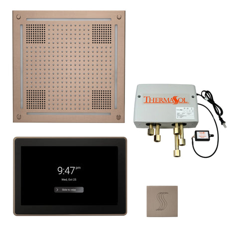 ThermaSol TWPH15US Total Wellness Package - HydroVive 18 Rainhead + ThermaTouch2 15" Control + Digital Shower Valve + SteamVection Square Steam Head