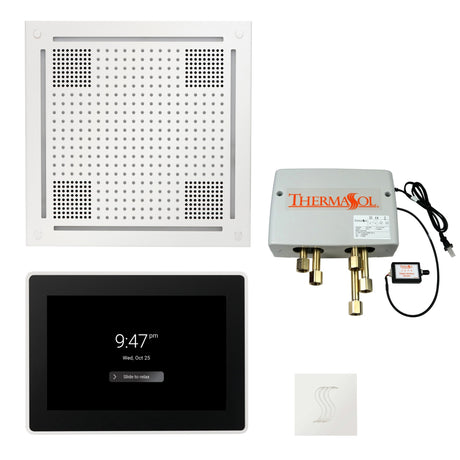 ThermaSol TWPH15US Total Wellness Package - HydroVive 18 Rainhead + ThermaTouch2 15" Control + Digital Shower Valve + SteamVection Square Steam Head