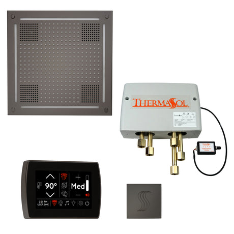 ThermaSol TWPHSR Total Wellness Package - HydroVive 18 Rainhead + SignaTouch Wall Mount Control + Digital Shower Valve + SteamVection Square Steam Head