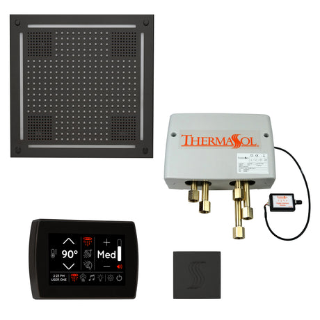 ThermaSol TWPHSR Total Wellness Package - HydroVive 18 Rainhead + SignaTouch Wall Mount Control + Digital Shower Valve + SteamVection Square Steam Head